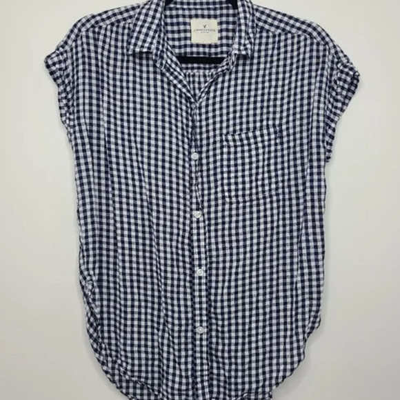 American Eagle Outfitters Tops - AEO Checkered Button Down